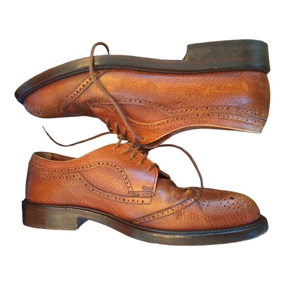 Mens Cable & Co Shoes Made in Italy Wingtip Brogue Oxfords VINTAGE - Picture 2 of 9